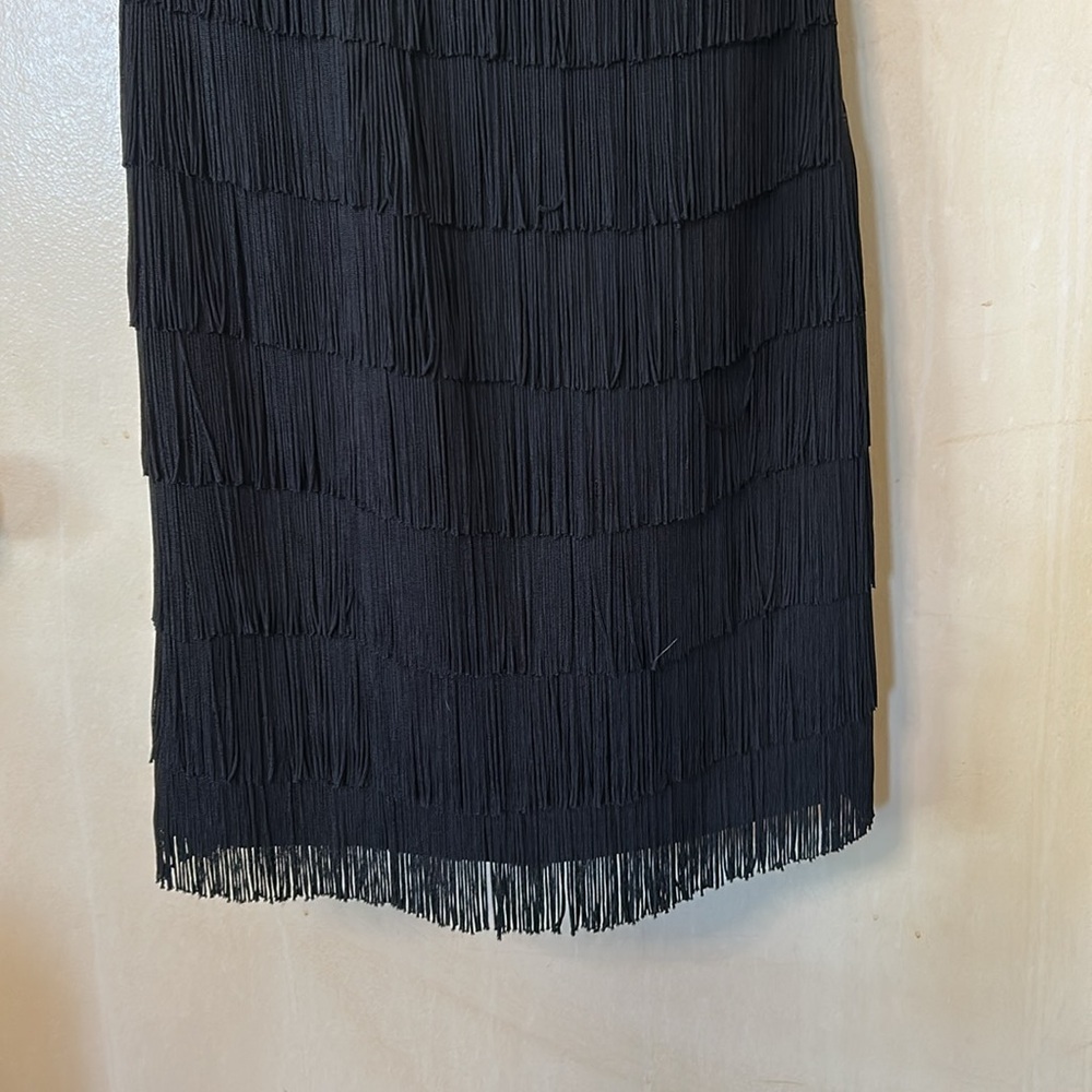 Jaygodfrey black silk fringe skirt size 8 - Picture 4 of 8